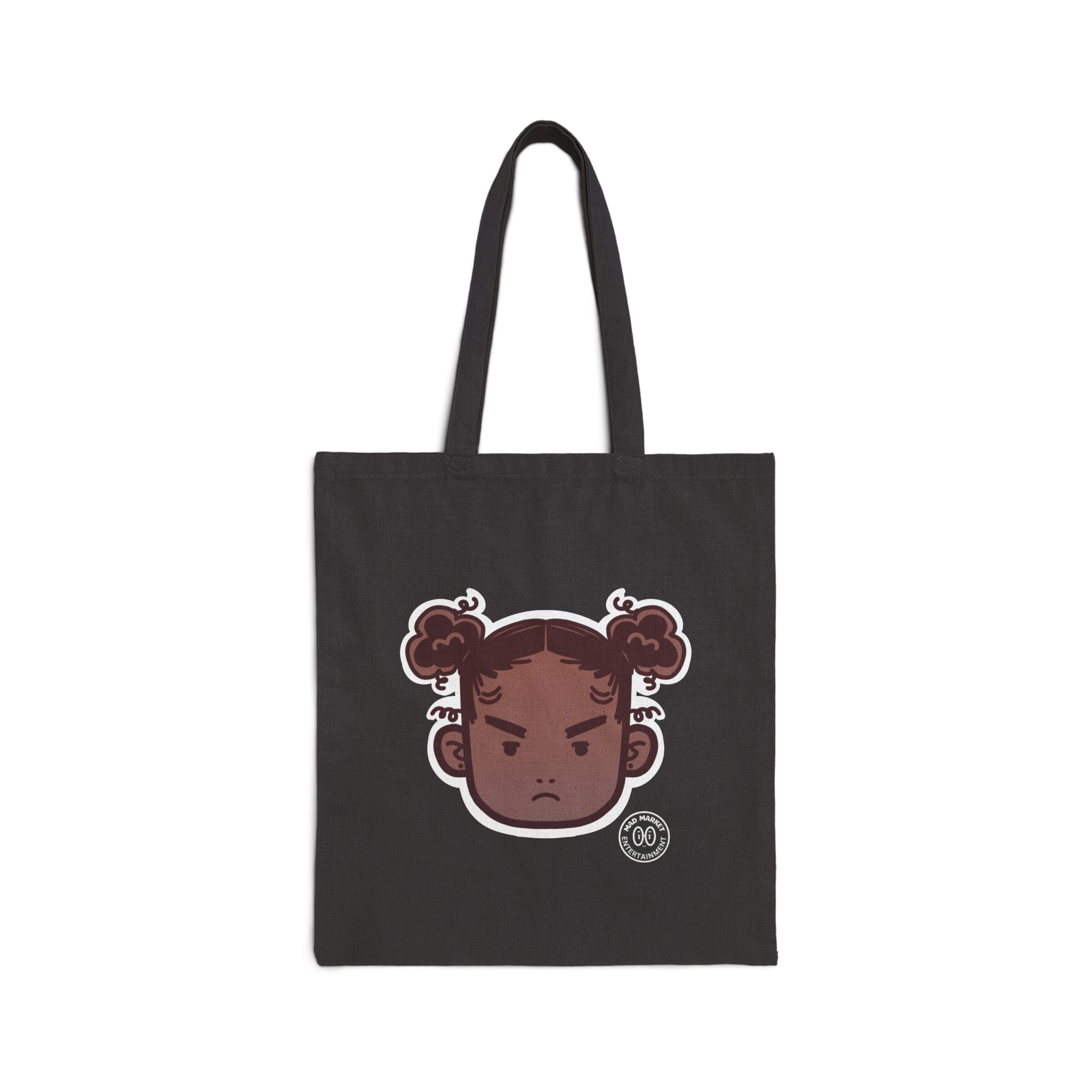Canvas Tote Bag — Mad Market Illustration, Afro Puffs Graphic Canvas Tote Bag