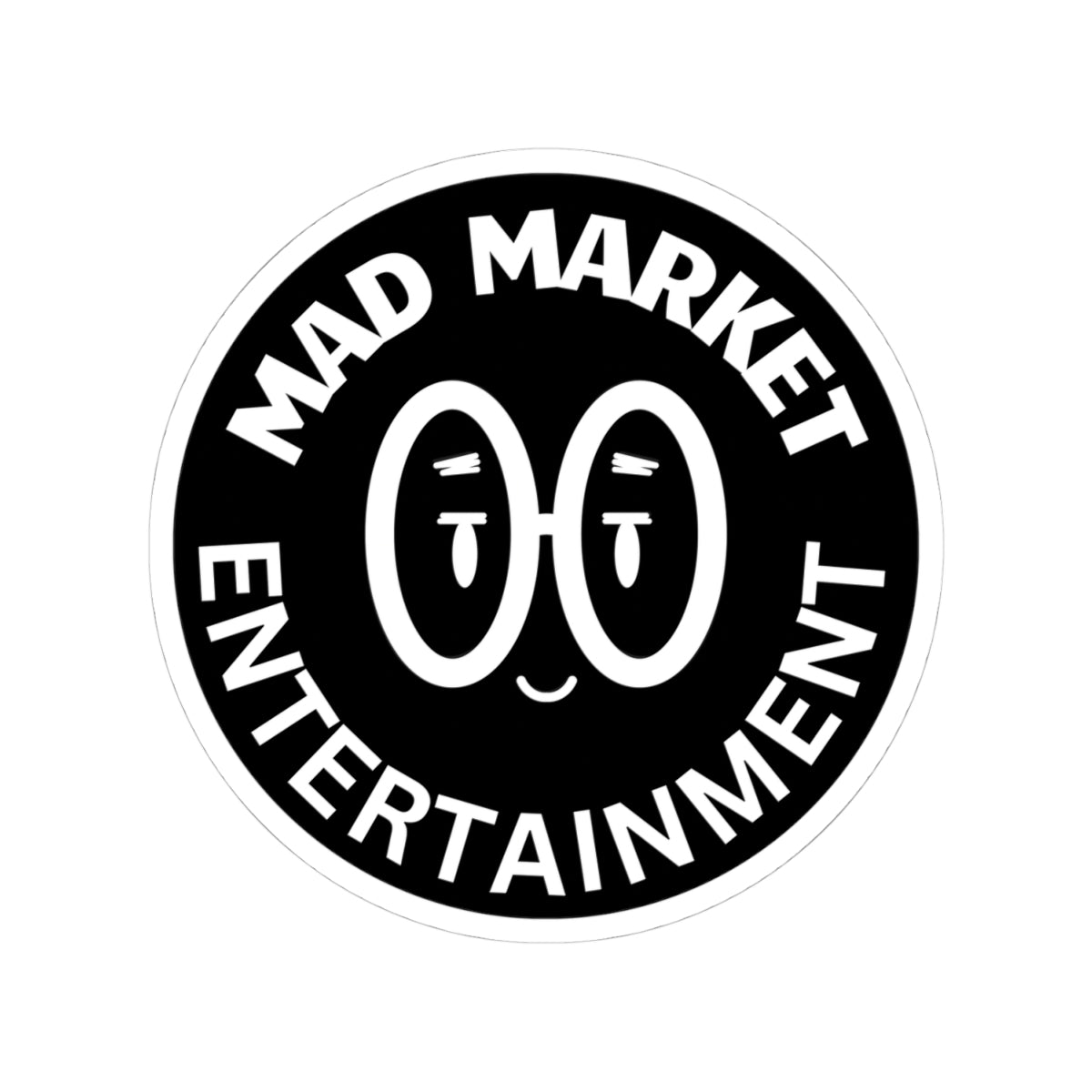 Mad Market Logo Sticker  Cute Girl Face Sticker — Afro Puffs Character Kiss-Cut Laptop Decal