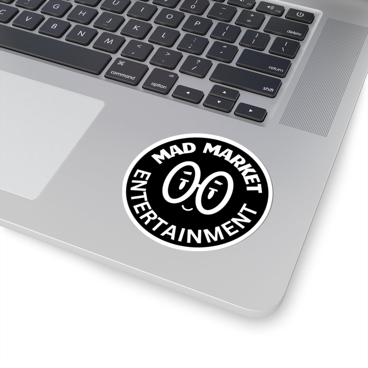 Mad Market Logo Sticker  Cute Girl Face Sticker — Afro Puffs Character Kiss-Cut Laptop Decal