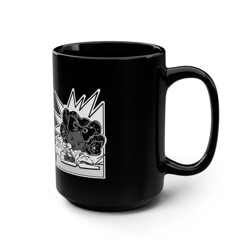 Dear Diary Black 15oz Comic Quote Mug — "Dear Diary" Retro Pop Art Coffee Cup