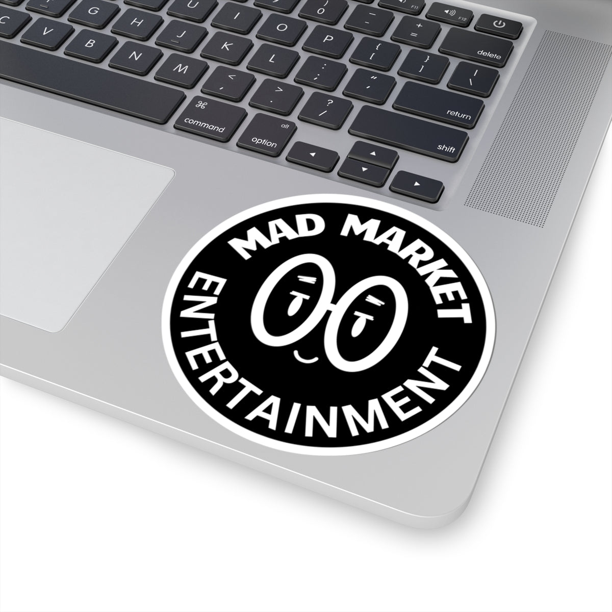 Mad Market Logo Sticker  Cute Girl Face Sticker — Afro Puffs Character Kiss-Cut Laptop Decal